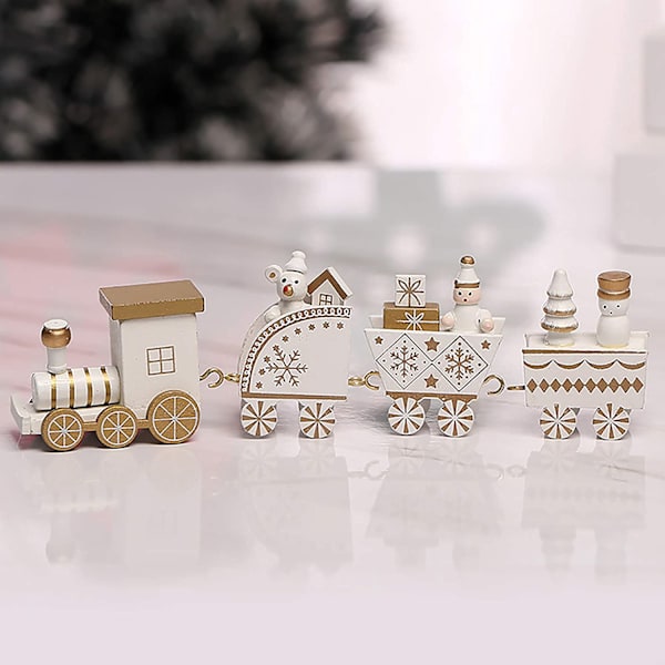 Miniatyrtog i tre for juledekorasjon, julegave til barn