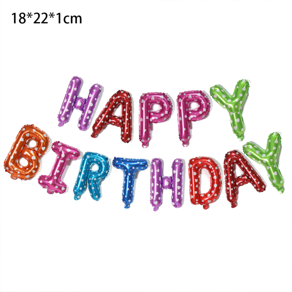 Tillykke med fødselsdagen Ballon Banner Party 16 tommer 3D aluminiumsfolie