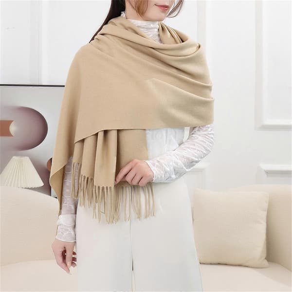 Dame Høst Vinter Skjerf Klassisk Dusk Stole Skjerf Varm Myk Lett Stor Teppe Wrap Sjal Skjerf kamel camel