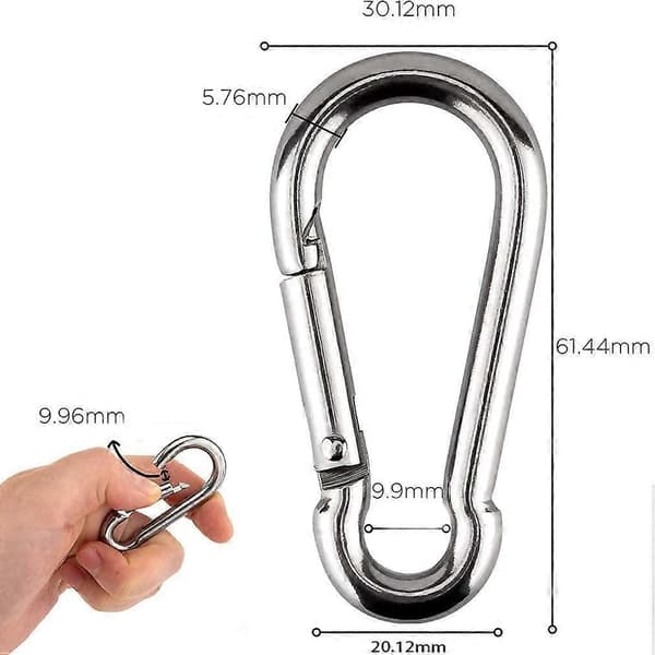6 mm karbinhake 8 st sportkarbinhake typ karbinhakekrok