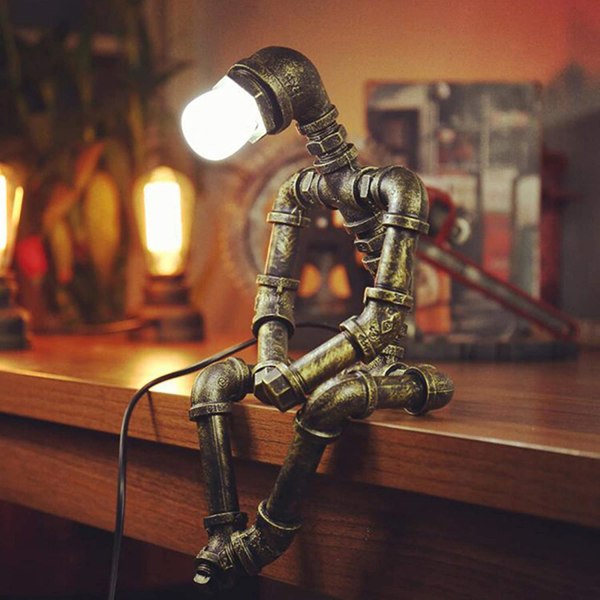 Industriella robotlampor för pojkar Retro Style Steampunk Lampa Cool A