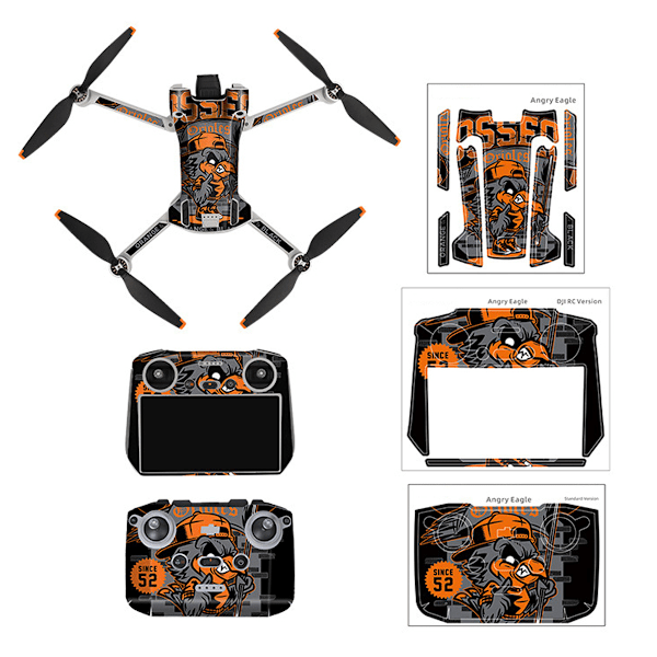 Mini 3 Pro Drone Vanntett Klistremerke Enkelt Lim PVC Dekorative Klistremerker Sett Kompatibel med DJI Mini 3 Pro RC