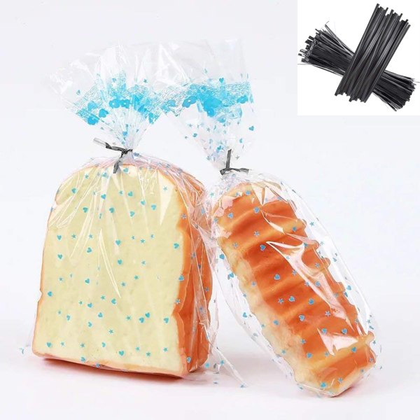 Toast bag svart bindesnor Plastvriddbindinger forsegling