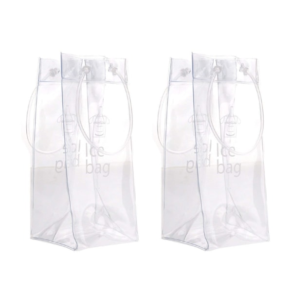 Bærbar Sammenleggbar Clear Ice Wine Bag Pouch Kjøleveske med