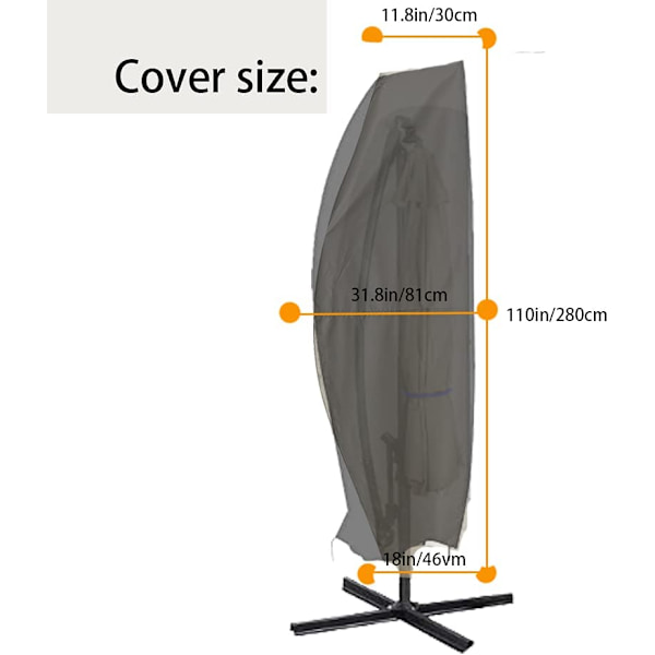 Patio Cantilever Umbrella Covers 9-13ft Offset Umbrella Cover