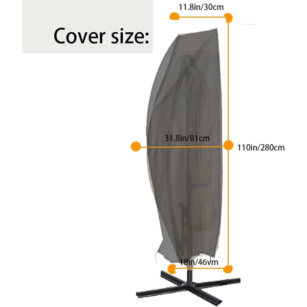 Patio Cantilever Umbrella Covers 9-13ft Offset Umbrella Cover 21