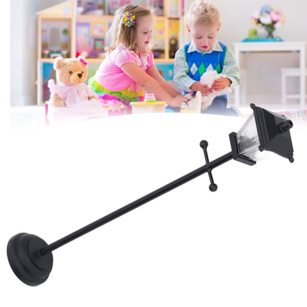 1/12 Skala Dukkehus Gatebelysning LED Miniatyr Dukkehus Gate Lampe for Dekorasjon Svart