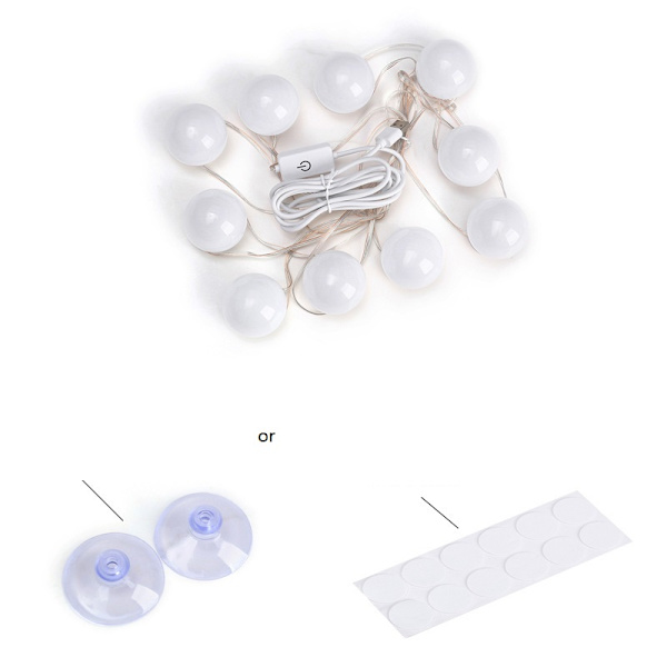 Hollywood LED-sminkspegellampor med 10 glödlampor