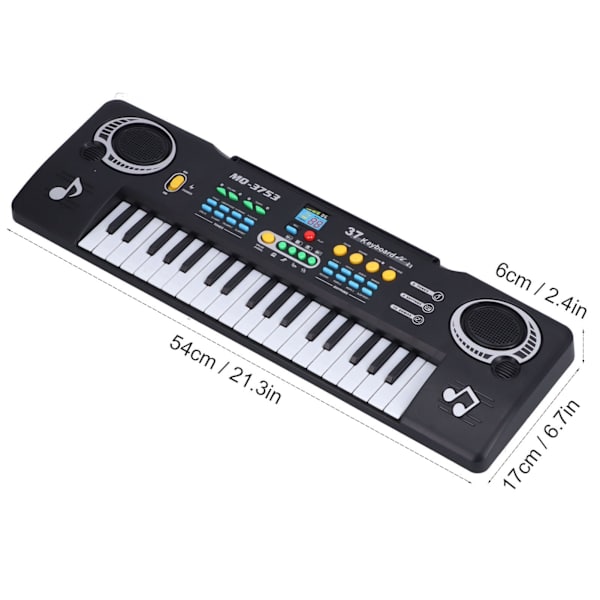 Elektroniskt Minipiano för Barn 37 Tangenter Bärbar Multifunktionell Keyboard för Barninlärning