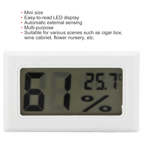Reptil Termometer Mini Digital Fugtighed og Temperatur Måler Sensor til Reptil Tanke 3V