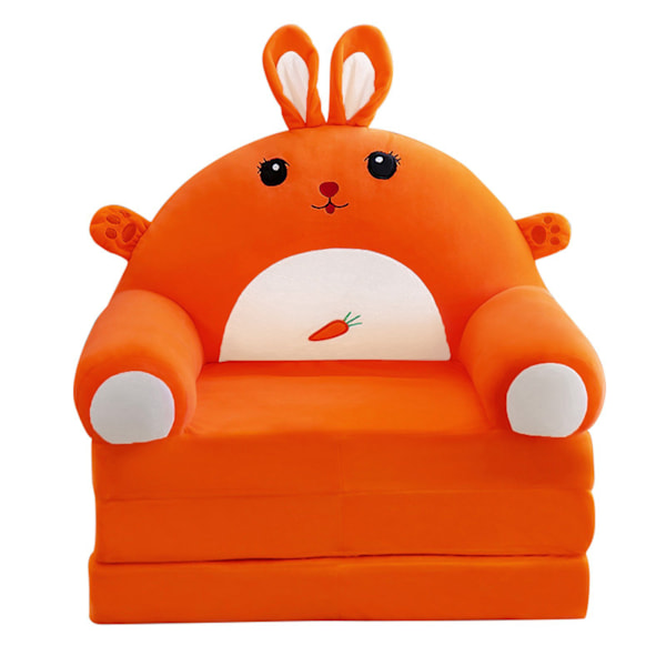 Kids Couch Fold Out,Foldable Princess Chair,Sofa Bed for Kids Folding Toddler Bed Lounger Chair for Bedroom(orange)