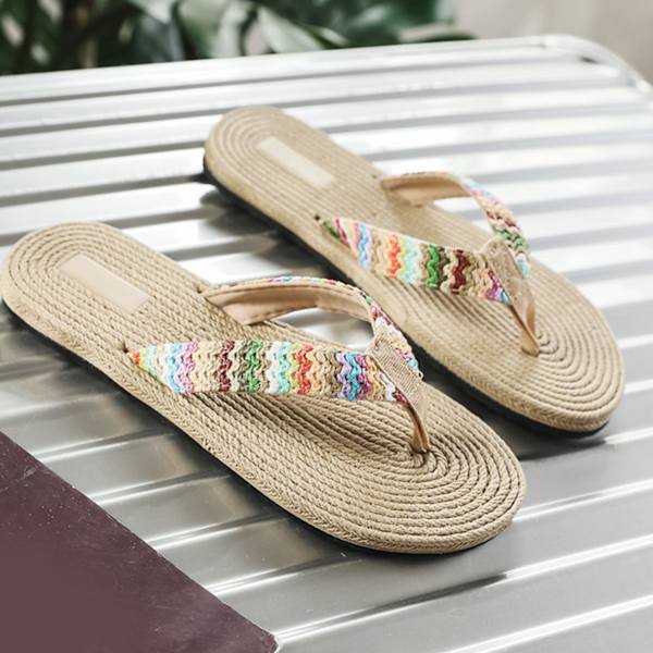 Sommarflip-flops för kvinnor Stabil klack Trendiga Bekväma Lätta Strandflip-flops Casual Sandaler för Semester Tunn 38