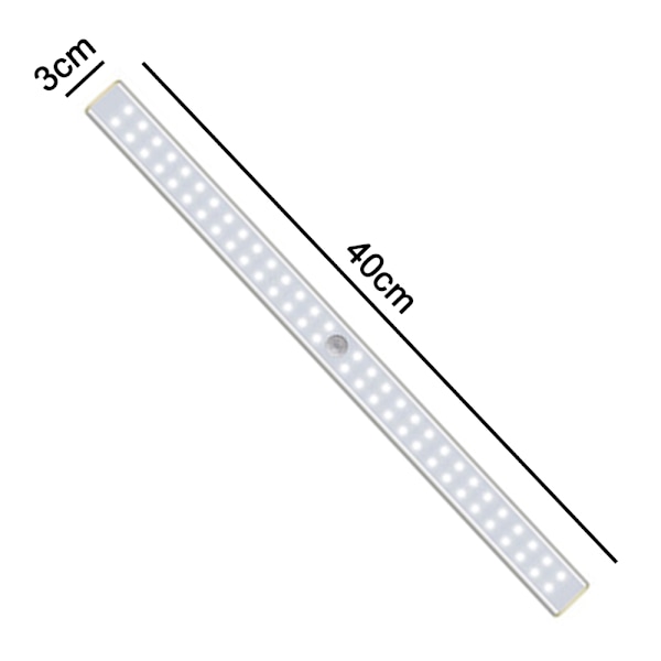 2 stk. LED-skabslys, 60 LED genopladeligt bevægelsessensorlys