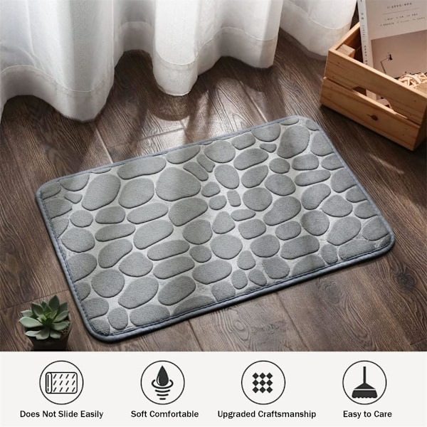 Minnesskum Badrumsmatta, Maskintvättbar Mjuk Halkskydds Badrumsmatta, Absorberande Badrumsmatta för Badrum Badkar (40x60cm, Ljusrosa)