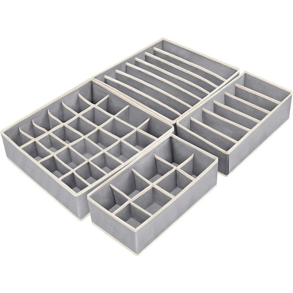 Foldbar skuffeorganisator i non-woven stof til opbevaring