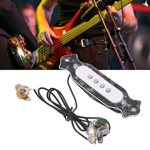 Akustisk Gitarr Pickup 4 Strängar Kopparspole Gitarr Pickup Ersättning för Övning och Uppträdande GMB333 Svart Färg