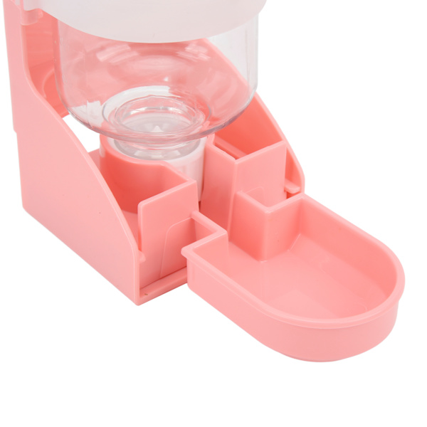 Liten hengevannsdispenser for kjæledyr 500 ml / 17 oz Automatisk vannflaske for kanin, chinchilla, marsvin, pinnsvin, ilder, rosa