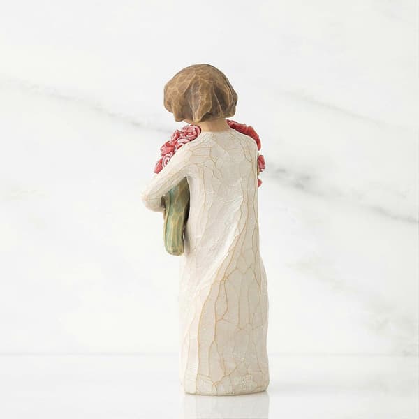 Willow Tree Abundance, skulptureret håndmalet figur, pink