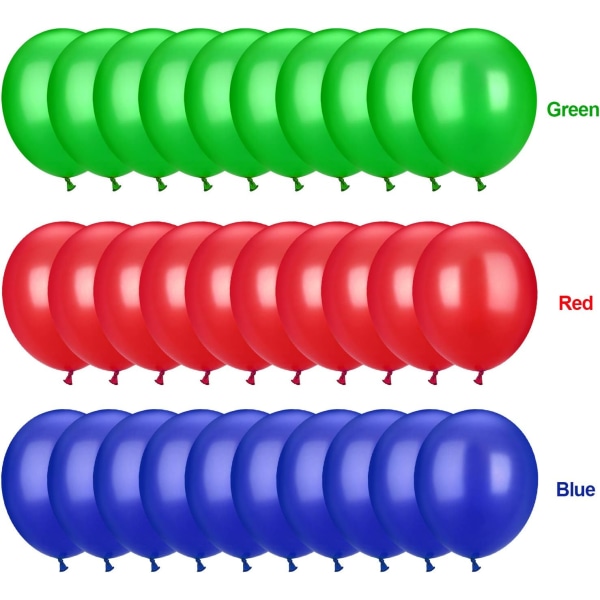100 stk 13 tommers lateksballonger Fargerike runde ballonger til