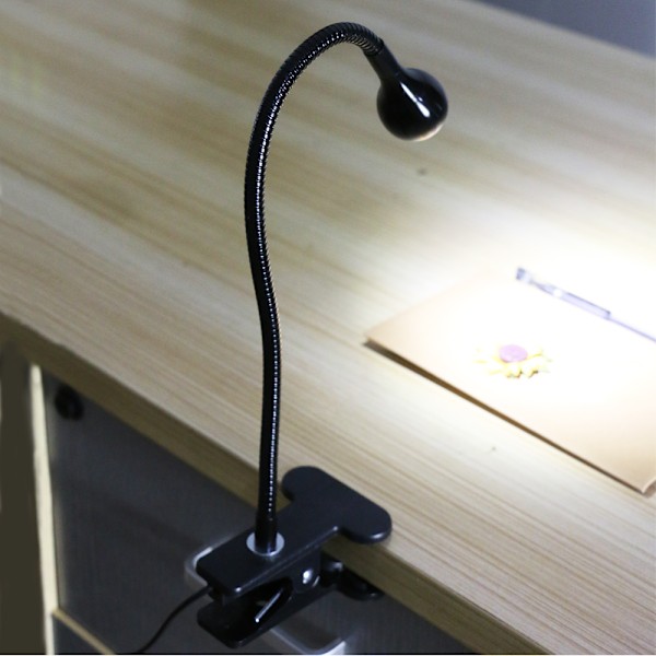 Klipsleselampe Boklampe USB Seng Nattlampe med 3 Farge Mo