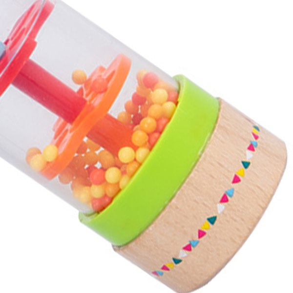 Baby Rainmaker Regnstav Simulation Trä Regnbåge Skallra Rainmaker Leksak Regndroppar Musikinstrument Färgglad Regnljud Cylinder