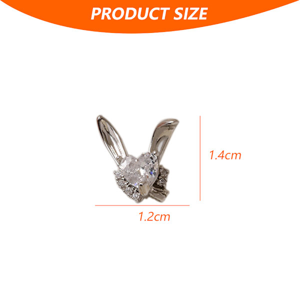 10 st 3D kanin nagel charms strass diamanter glitter roterande nagelkonst kanin metall charms design för nagelkonst dekoration DIY hantverk