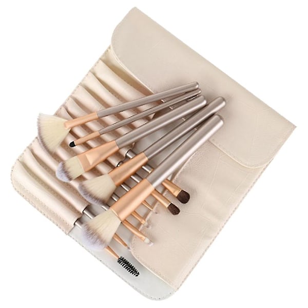 12pcs Makeup Brush Set  Premium Synthetic Foundation Powder Concealers Eye shadows Blush Makeup Brushes with black case -Style 3