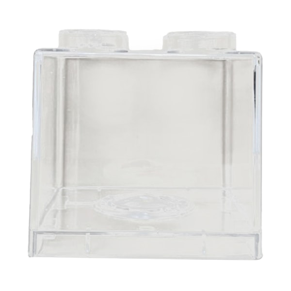Genomskinlig sparbössa i form av en byggsten, rektangulär transparent sparbössa för barn, pojkar, flickor, vit, 8,9 x 8,9 x 9,2 cm / 3,5 x 3,5 x 3,6 tum