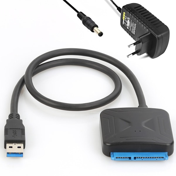USB 3.0 til Sata harddisk-kabel + amerikansk standard strømforsyning