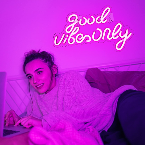 Good Vibes Only Light Reklam Rosa LED Word Light Sign Neon