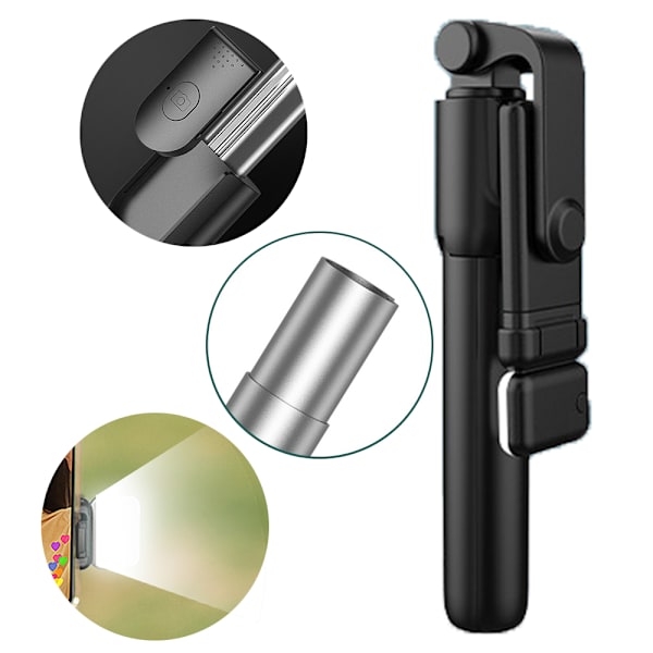 Selfie Stick, Bærbar Aluminiumlegering Selfie Sticks Stativ med