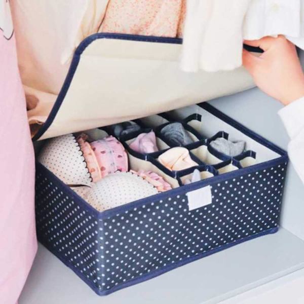 Underwear Organizer 17 Cell Foldable Sock and Underwear Drawer