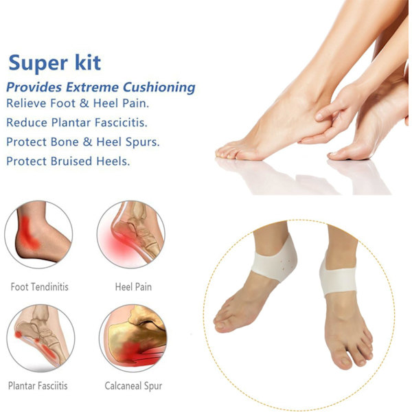 Hælkopper, indlægssåler til plantar fasciitis, hælpude (3