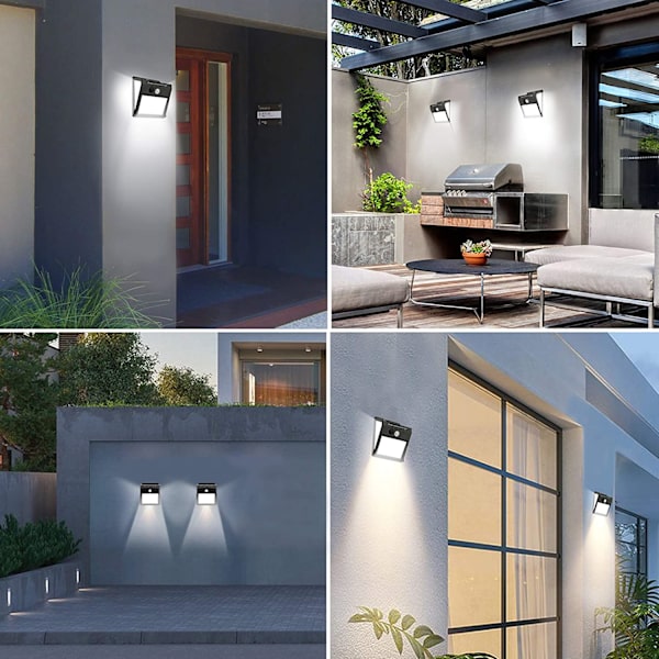 2 Pack Solar Lights, 3 Working Modes, Solar Wireless Light Wall