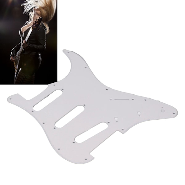 PVC Plektrumskydd för Gitarr 11 Monteringshål Repskyddsplatta SSS Skyddsplatta Ersättning för Strat ST Stil