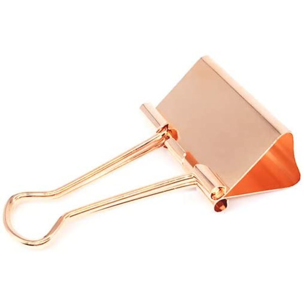 Rose Gold Binder Clips Paper Clamps, Assorted Sizes Set (Small,