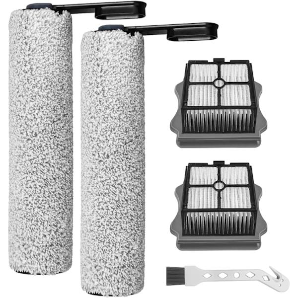 Tineco Floor One S5 / S5 Pro / S5 Pro 2 / S5 Extreme -imurin puhdistajan vaihtoharja ja HEPA-suodatin, 2 harjaa + 2 suodatinta + 1