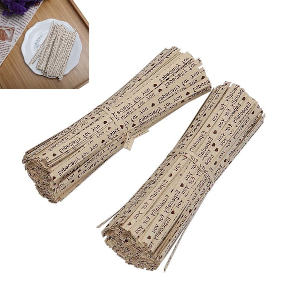 1000 Pakk 4 Tommers Kraftpapir Twist-Binder, Gavepose Emballasjebinder