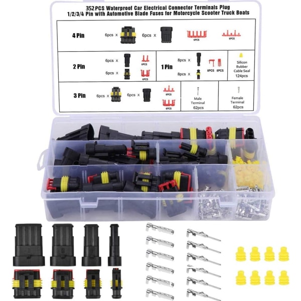 352 stk ledningskoblingssett, vanntett kobling, vanntett