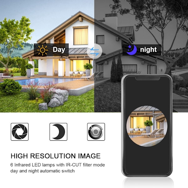 720P HD Trådløs WIFI Dørklokke Sikkerhed Smart Videodørklokke Ir cUT Intercom(WIFI+2Dingdong EU)