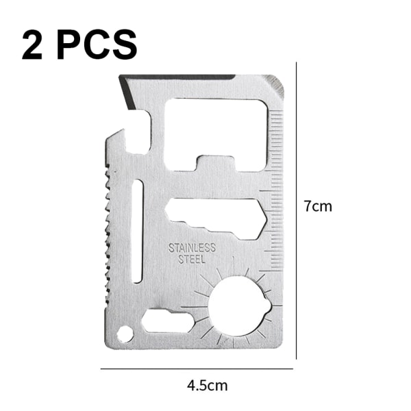11 in 1 Survival Card with a Beer Opener - Black with Cardholder