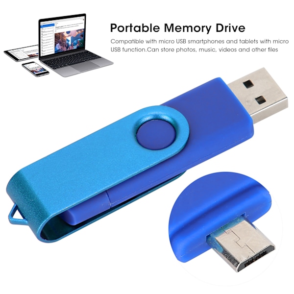 USB-minne USB-minnen U Minnesenhet USB2.0 Flash Drive Datortillbehör OTG CW10040 Blå 8GB