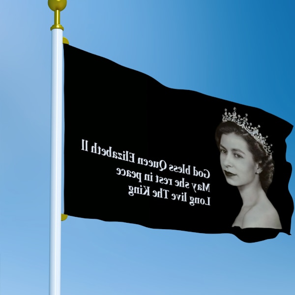 Hennes Majestäts flagga, minnesmärke över Storbritanniens drottning