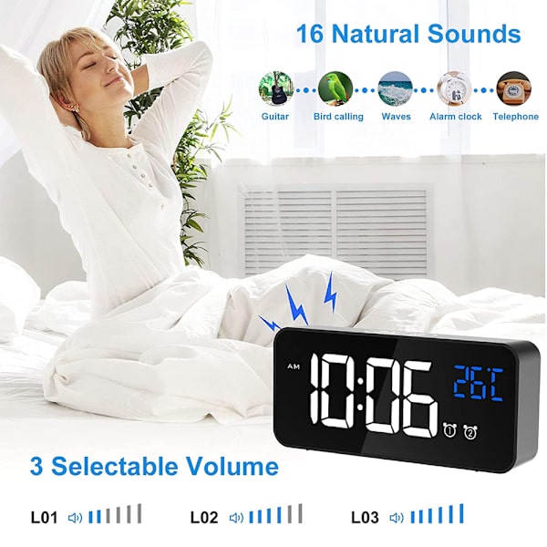 Stor digital alarmklokke for synshemmede - Stor elektrisk