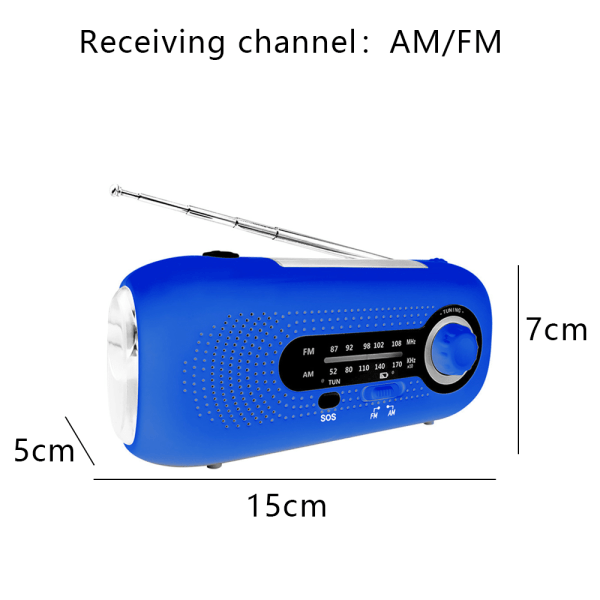 Uten batteri - Solar Emergency Weather Radio Hand Crank Self