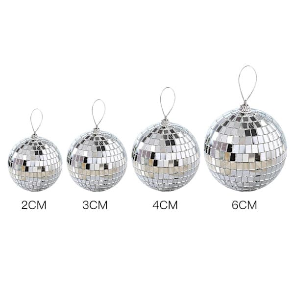 6/12 Pcs Mini Disco Ball Decorations Silver Plastic Hanging Ornaments 6cm Party Decor 6CM