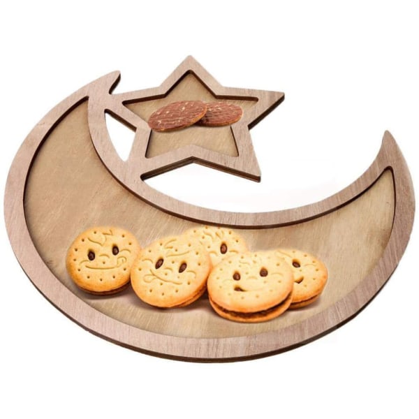 LLDEJUSH Holz Ramadan Eid Mubarak Dekoration Mond & Sterne