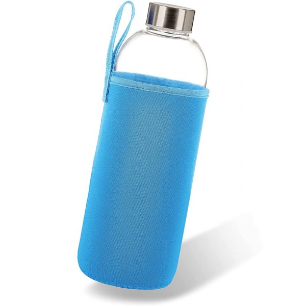 noma noma® Glasflaske 1l med Neoprenhülle | Trinkflasche aus
