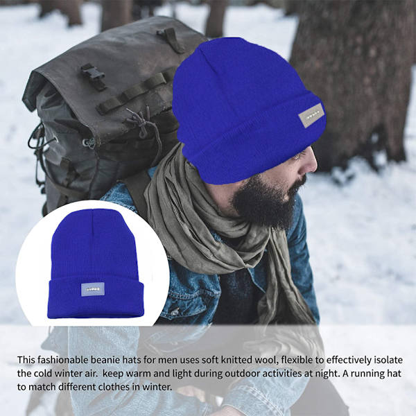 LED-klättercampinghatt Luminous stickad hatt varm ull h