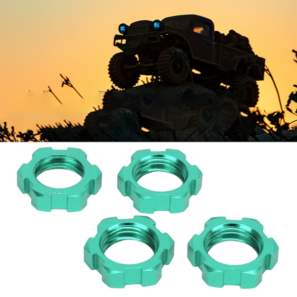 4st 12mm till 17mm Hjul Hex Adapter Professionell Aluminiumlegering RC Hex Adapter för Traxxas Slash för Rustler för Stampede 1/10 RC Bilar Grön